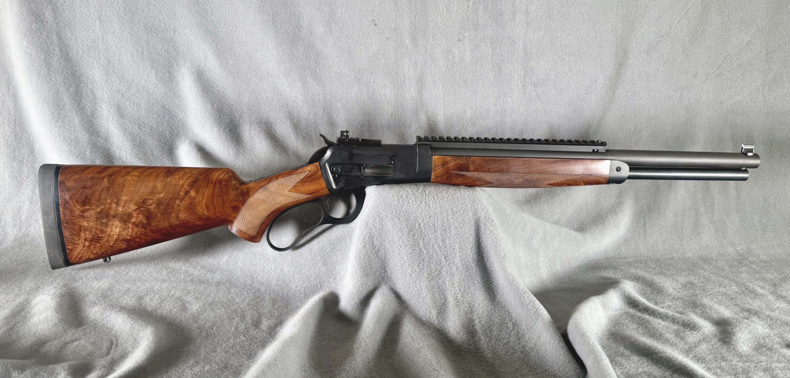 Model 89 Spikedriver Tactical Lever Gun Matte Stainless Steel Finish With Grey Webbed Stock